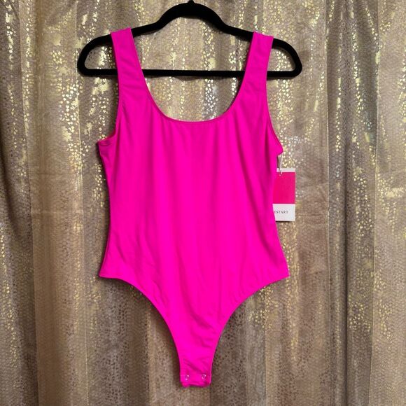 Bestart Neon Magenta Pink Tank Top Bodysuit XL NWT - Picture 1 of 7